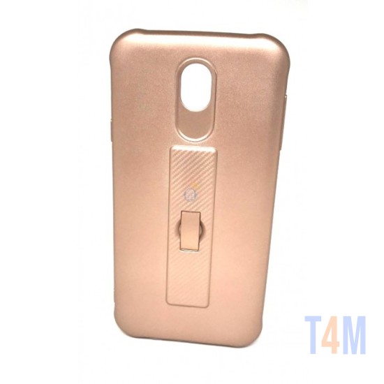 CAPA DE SILICONE MOTOMO COM ANEL DE DEDO PARA SAMSUNG J530/J5 2017 DOURADO